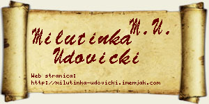 Milutinka Udovički vizit kartica